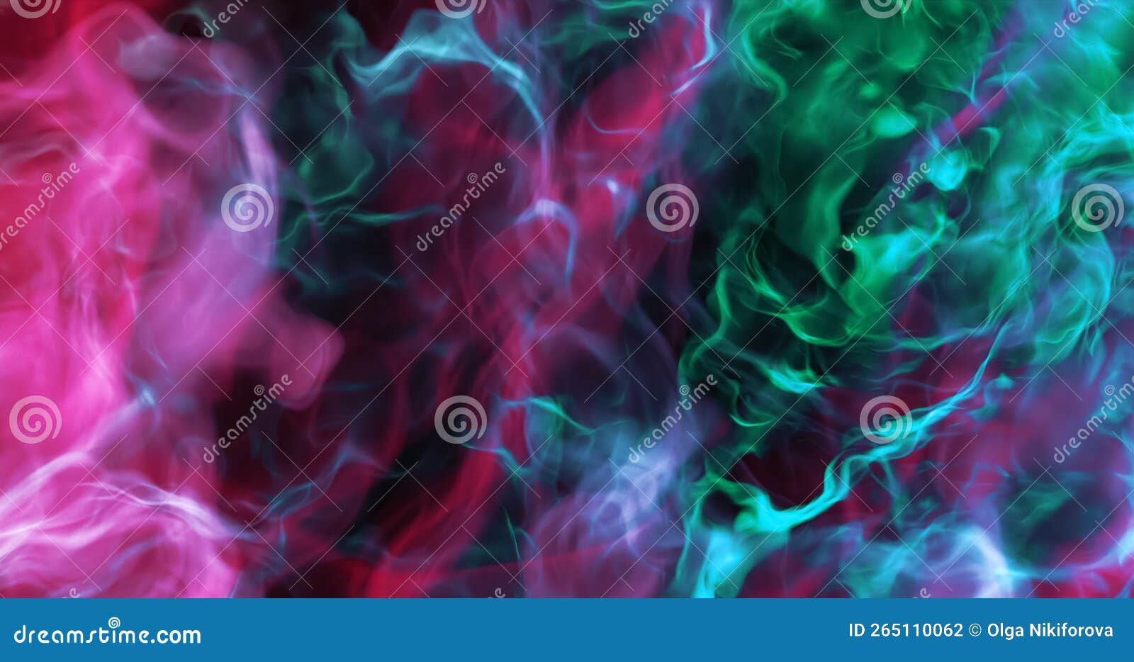 Colored Purple and Green Smoke Mist Fog. Abstract 3d Render Stock