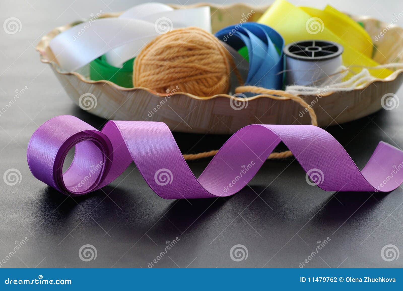 Colored ribbons and yarn stock photo. Image of bright 11479762