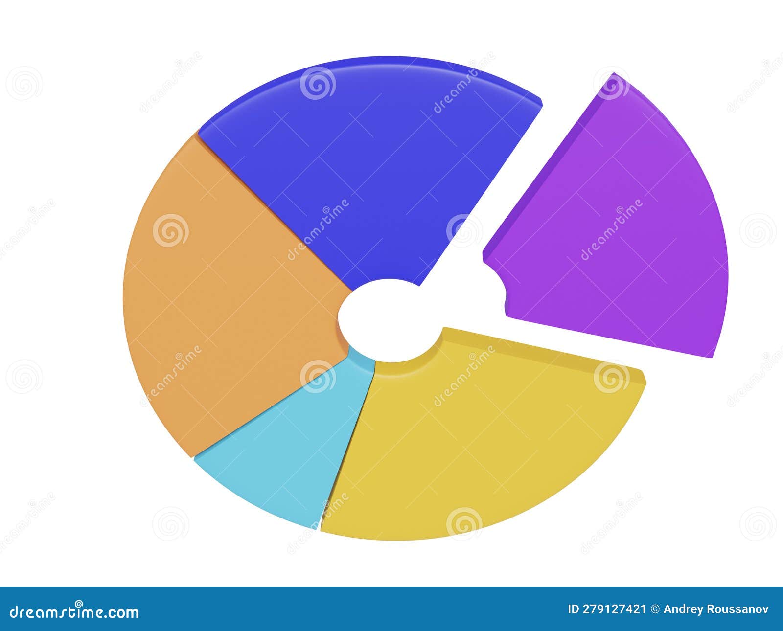 Colored Round Chart. 3d Render. Stock Illustration - Illustration of