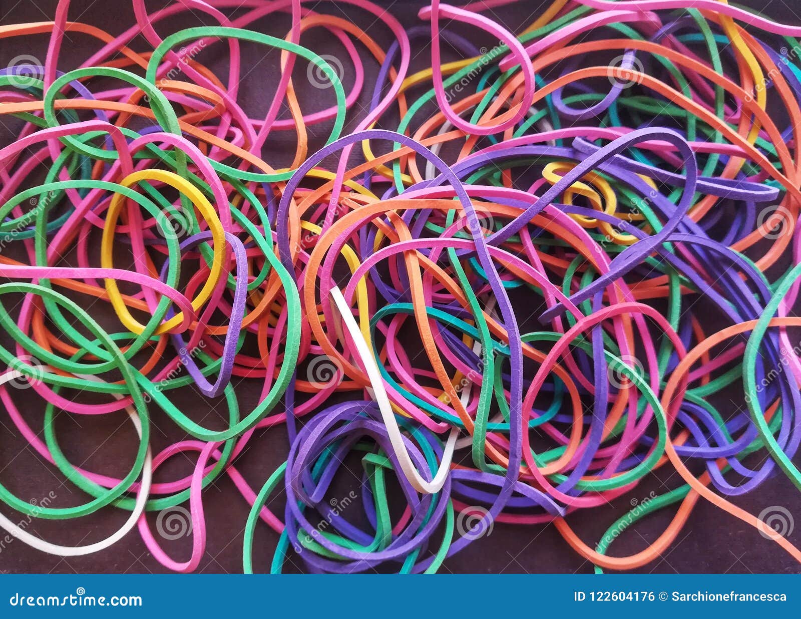 The colored rubber bands stock photo. Image of texture - 122604176
