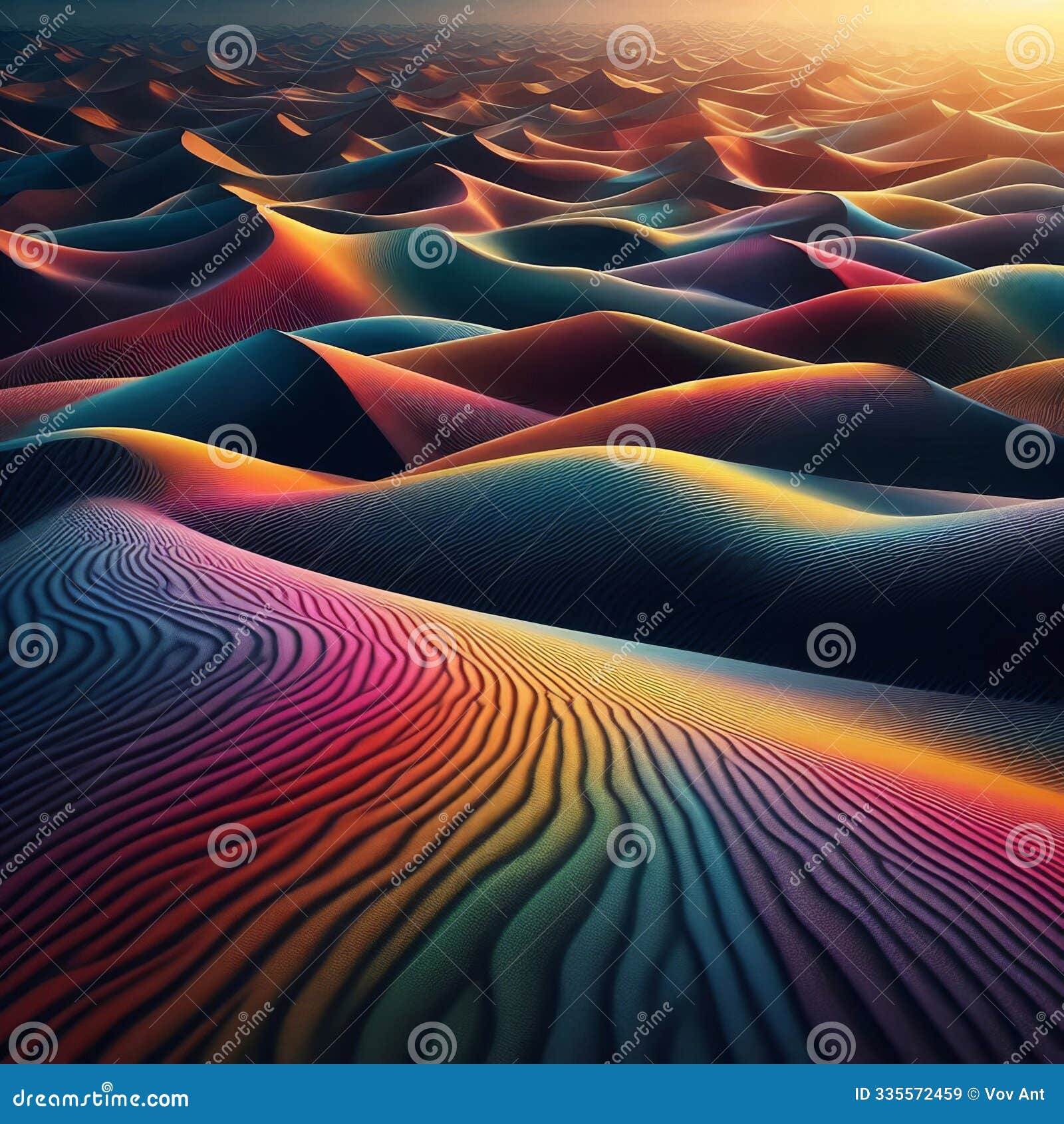 colored sand dunes ripples of finely ground sand in a spectrum o