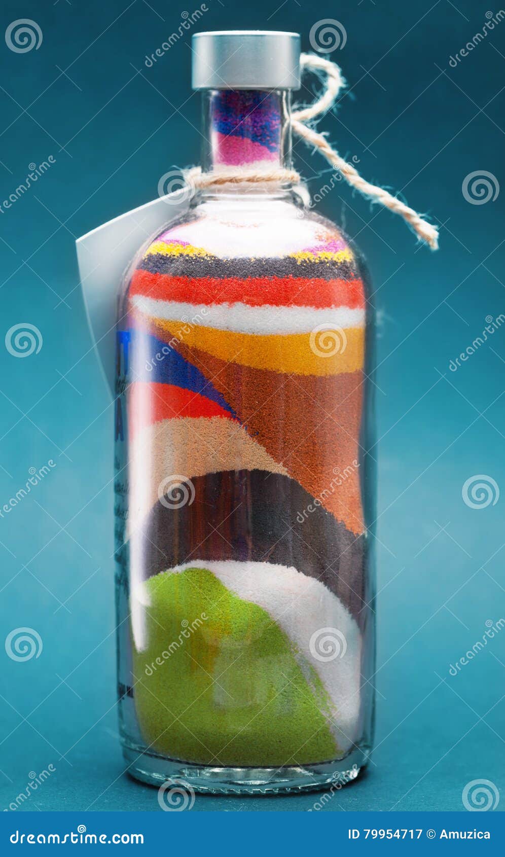 Colored Sand Poured in Layers in a Bottle Stock Image Image of dark
