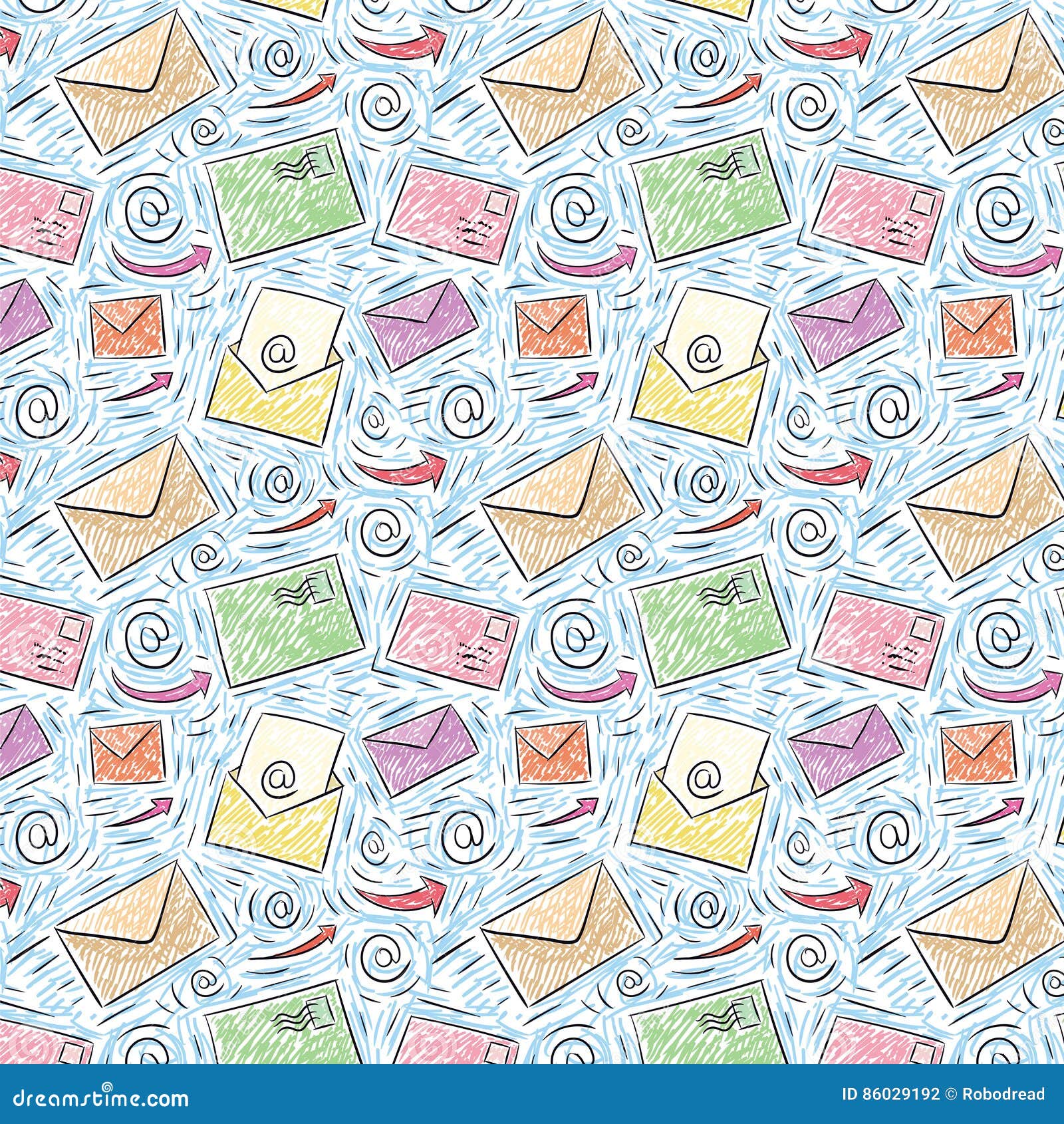 Colored Seamless Email Pattern Stock Illustration Illustration of