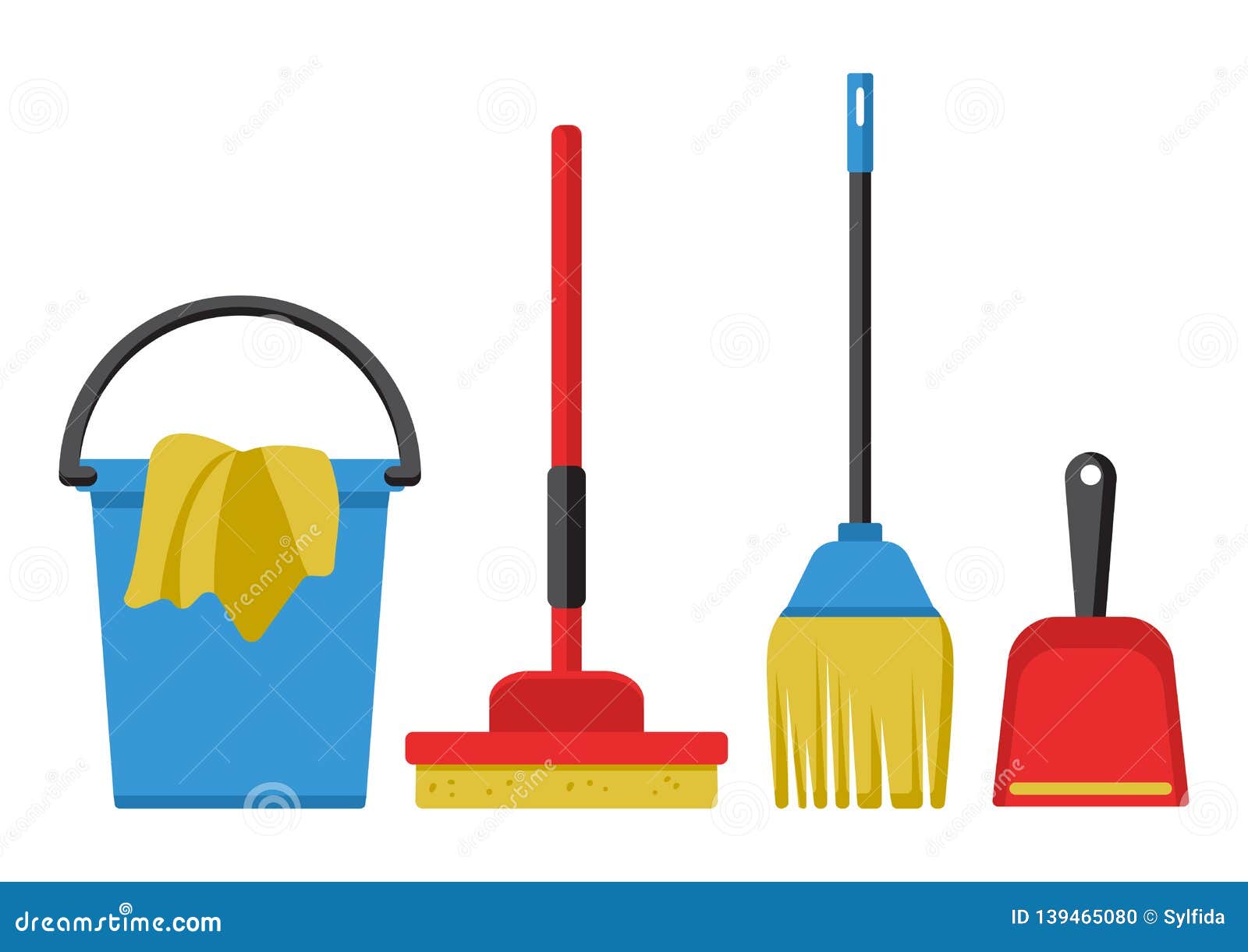 Set of Cleaning Kit. Vector Illustration Stock Illustration