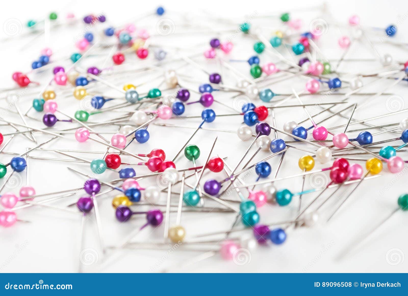 Colored sewing pins stock photo. Image of objects, color 89096508