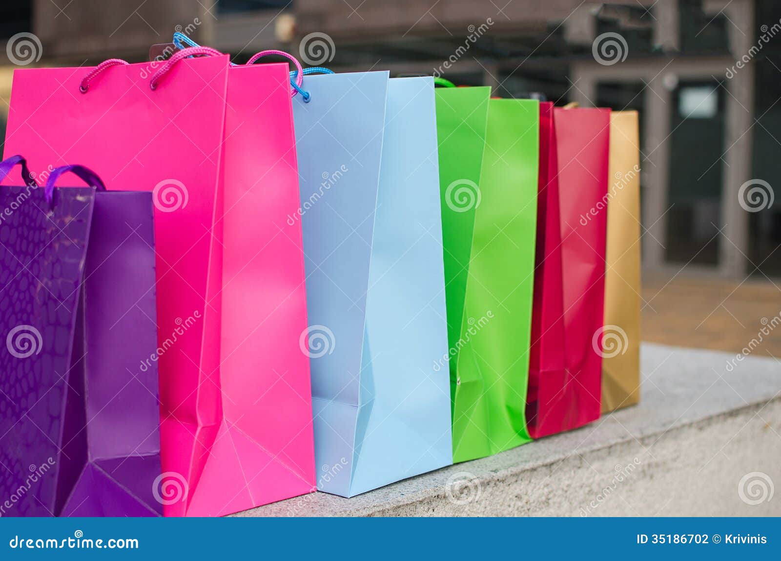 Colored shopping bags stock photo. Image of green, group 35186702