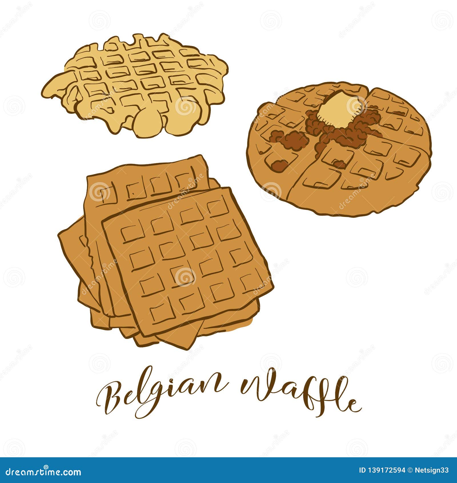 Best Sketch Waffle Drawing with Pencil