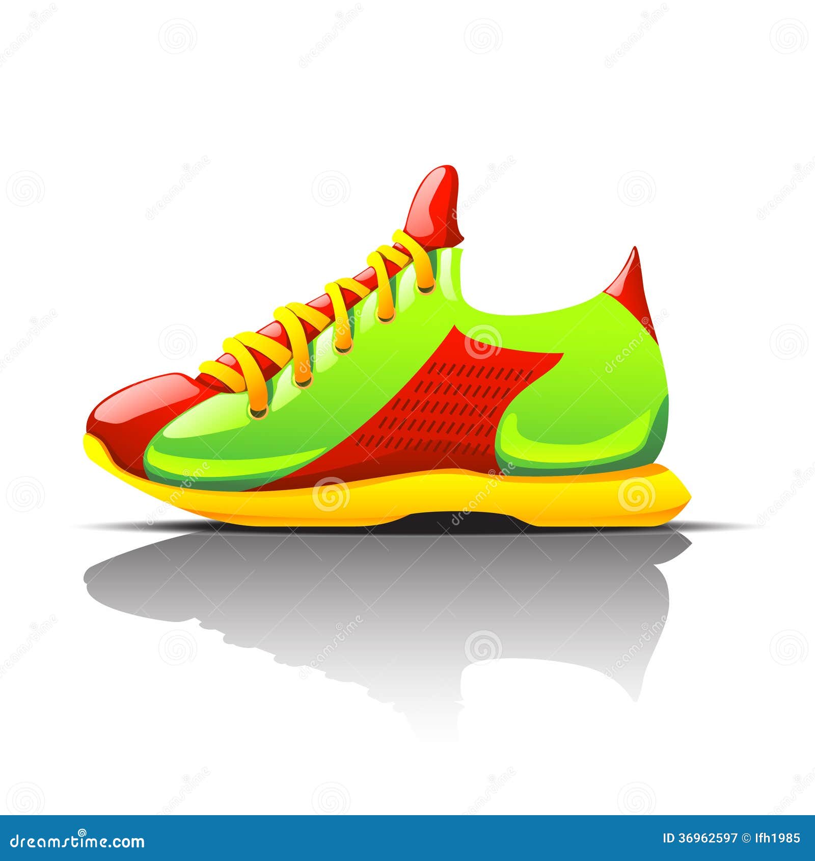 Colored sneaker stock illustration. Illustration of cool - 36962597