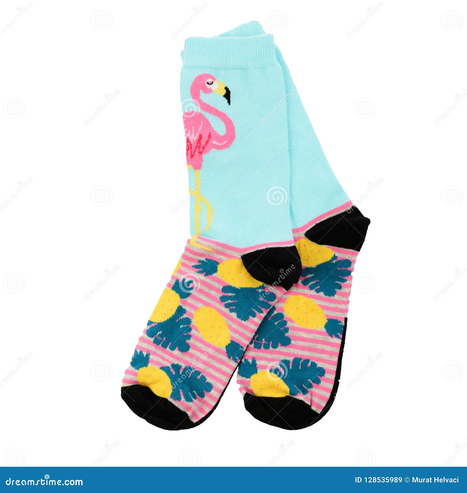Handmade Socks In Front Of A White Background Colored Socks On A White Background Stock Image Image Of