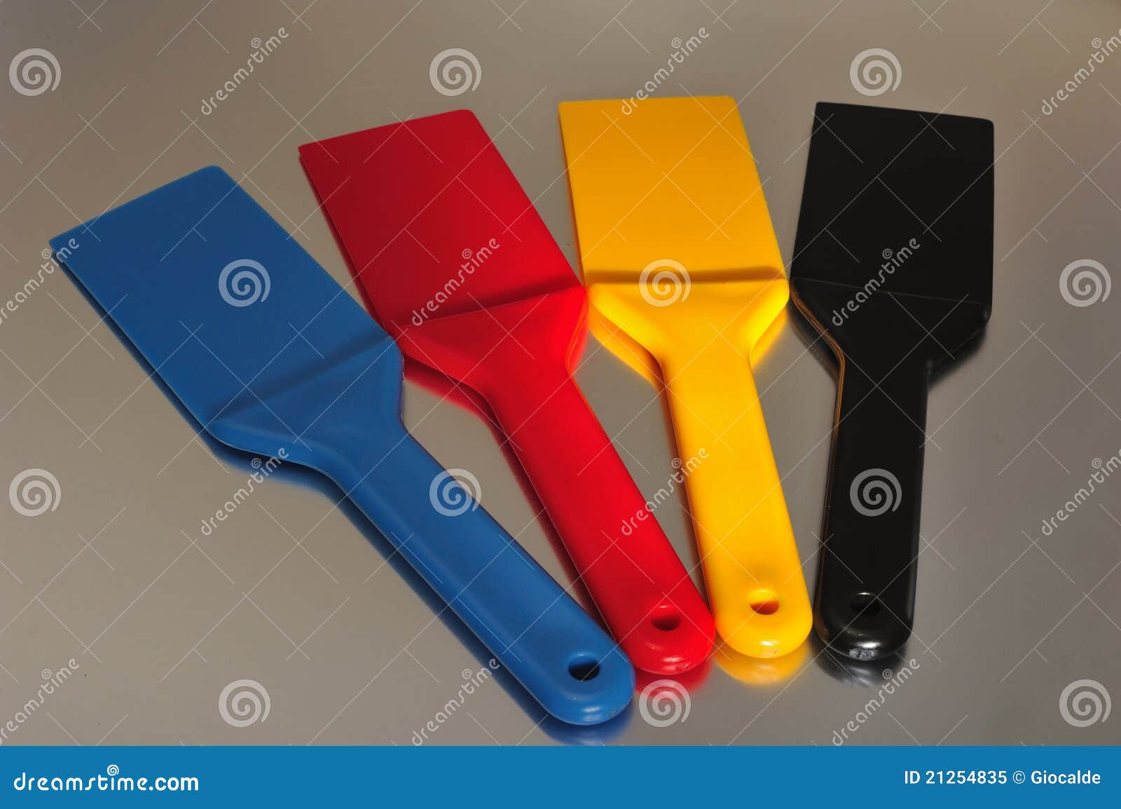 Colored spatulas stock image. Image of coating, lithographic 21254835