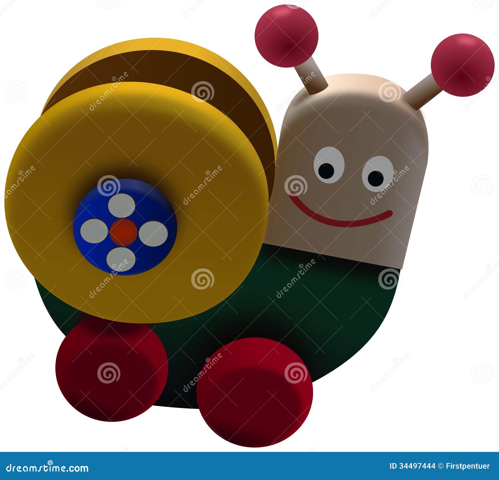 Colored Spiral Worm Toy on Wheels Stock Illustration Illustration of