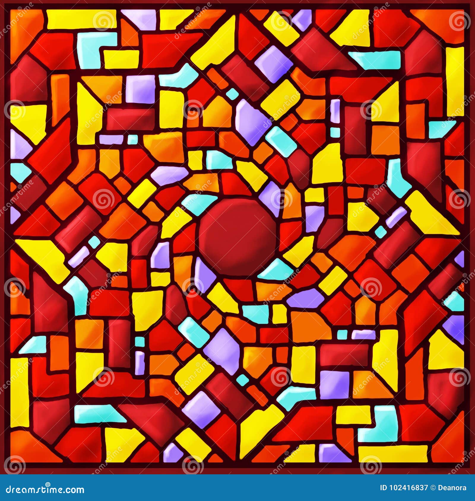 Colored Square Stained Glass Mosaic Stock Illustration Illustration
