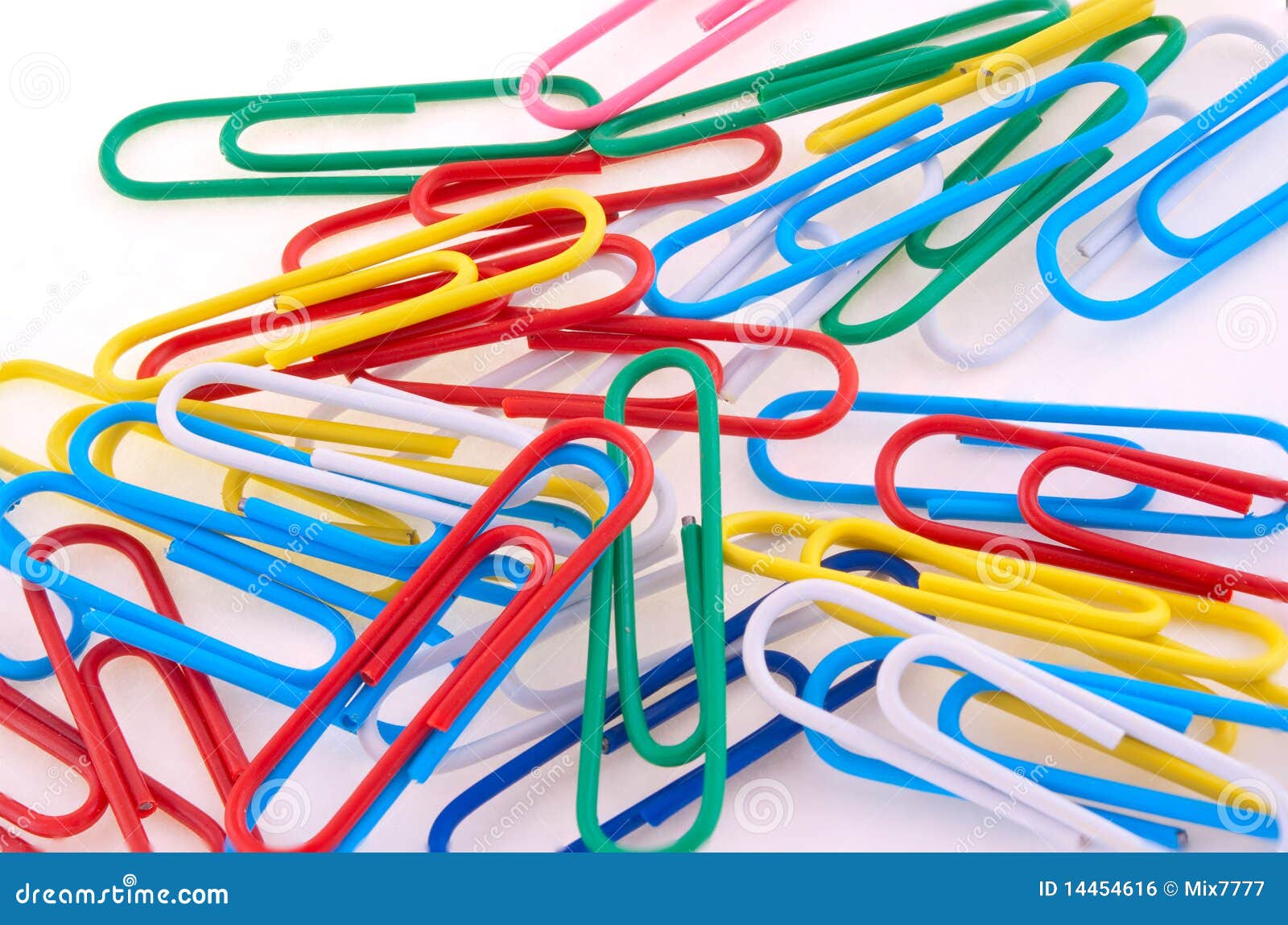 Colored staples stock photo. Image of green, blue, color 14454616