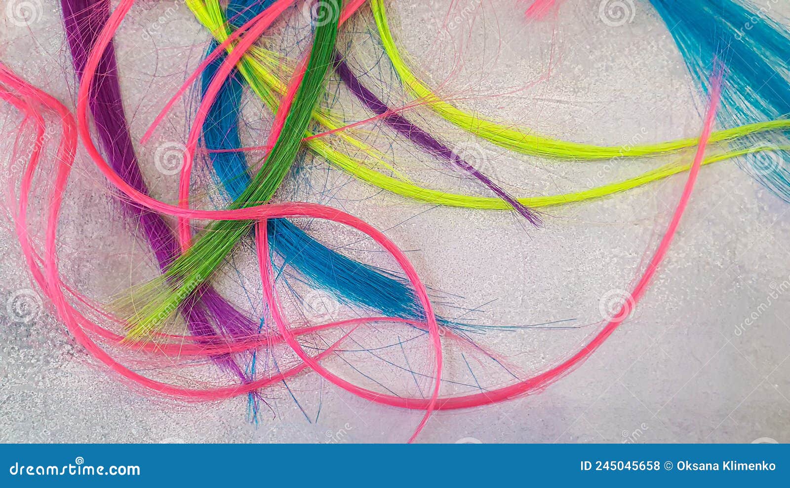 Colored Strands for Hair Extensions. Professional Equipment Stock Photo Image of barber