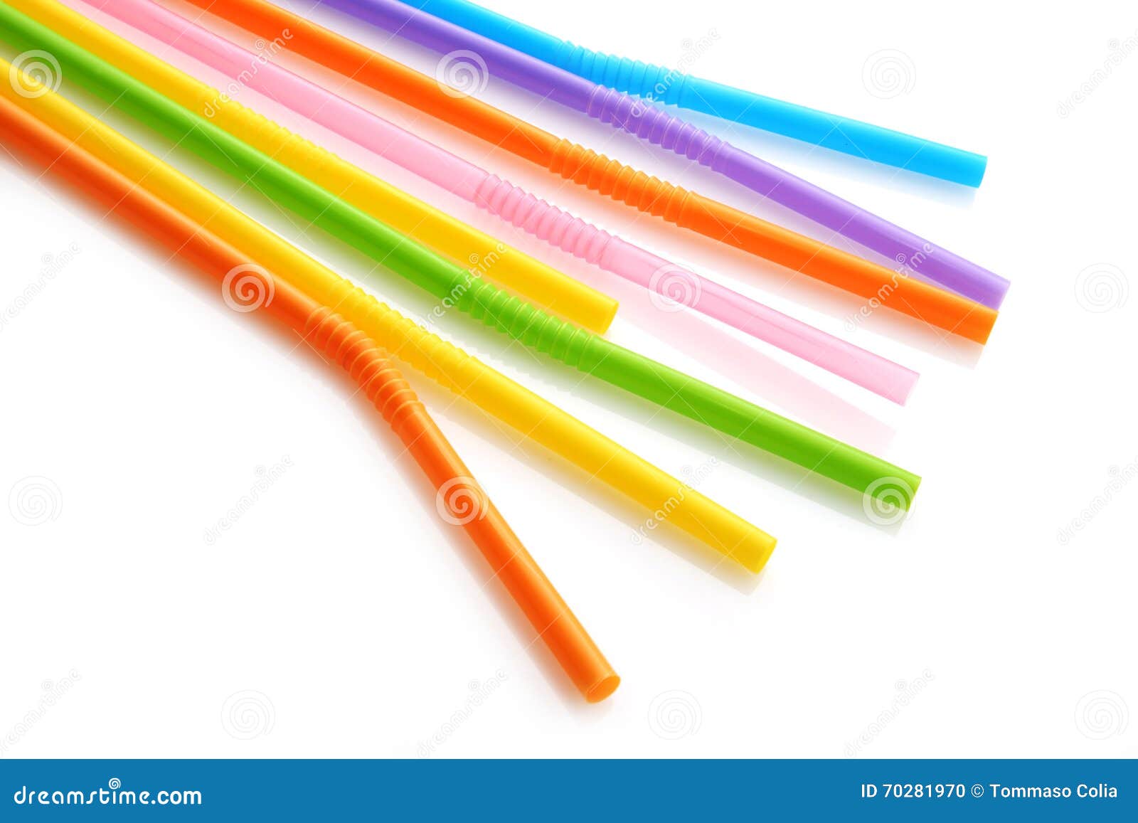Colored straws on white stock photo. Image of closeup 70281970