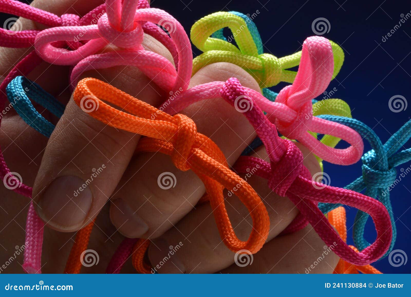 Colored String Tied Around a Finger Stock Photo - Image of yellow