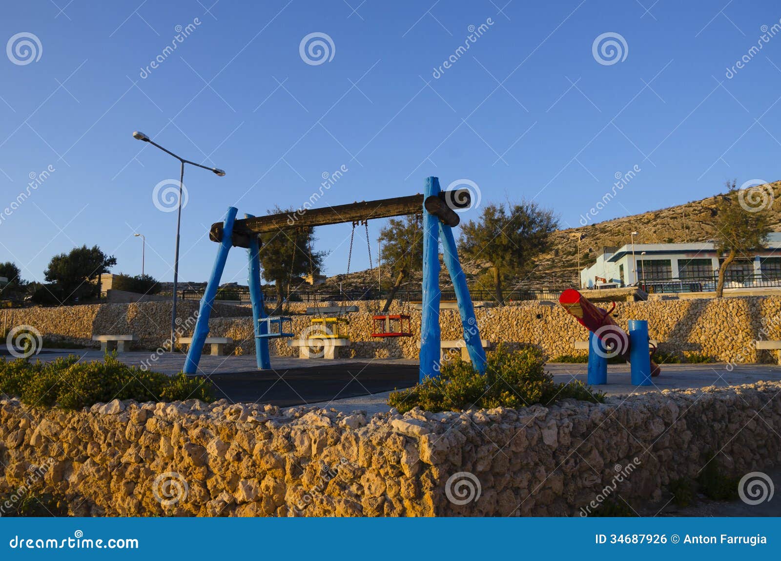 Playing field stock photo. Image of rubber, maltese, blue 34687926