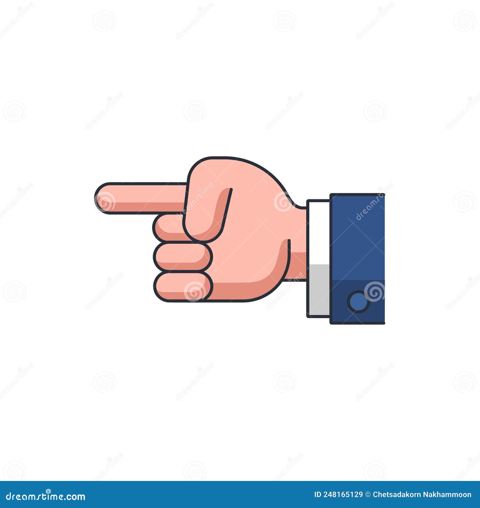 Colored Thin Icon of Point Fingers Hand Vector Illustration Stock ...