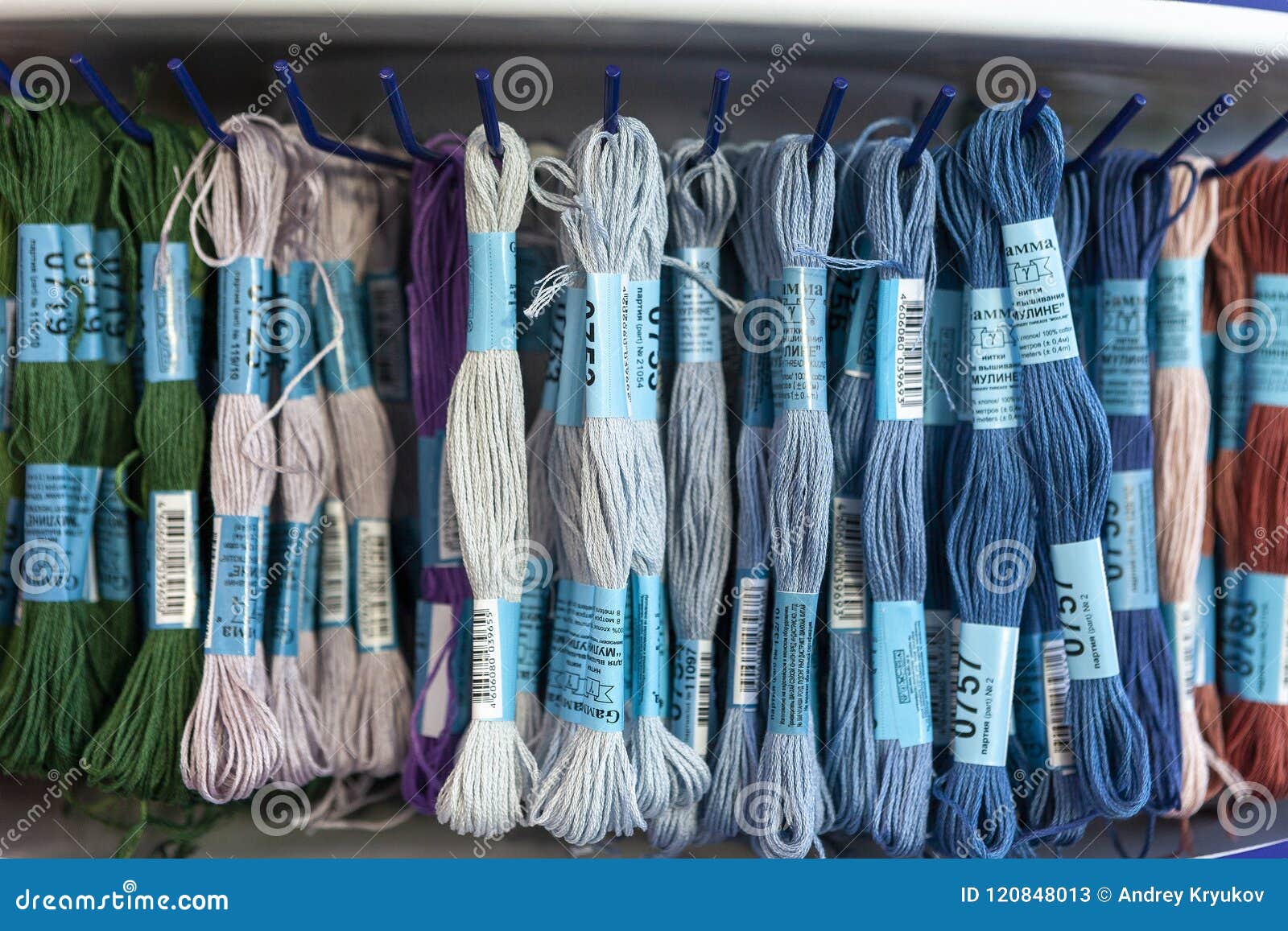 Colored Thread Embroidery for Embroidery and Embroidery Cross Stitch. Stock Image Image of