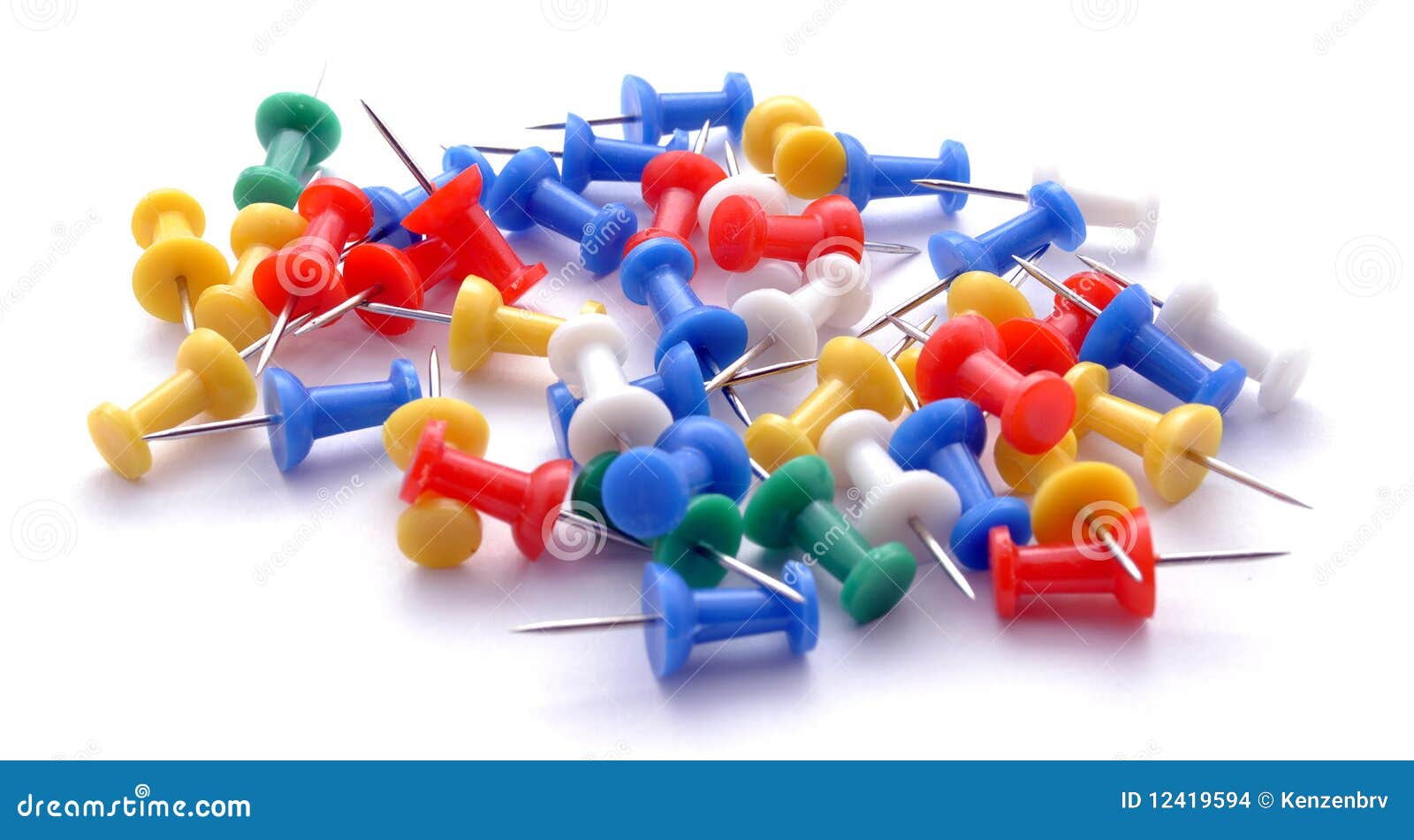 Colored thumbtacks stock photo. Image of board, office 12419594