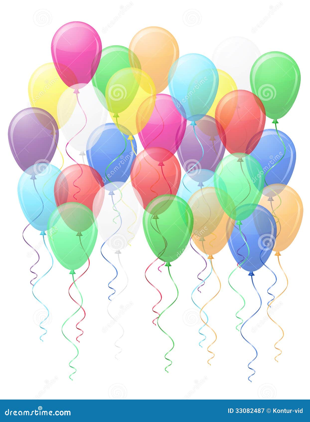 Colored Transparent Balloons Vector Illustration E Stock Vector