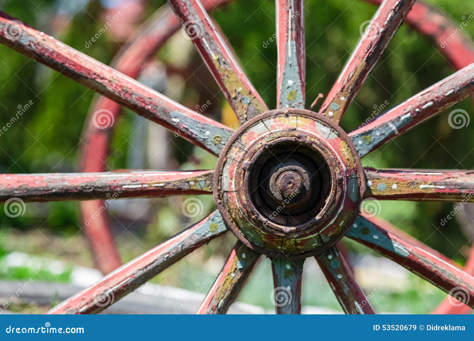 Colored Vintage Carriage Wheels Stock Image Image of phaeton
