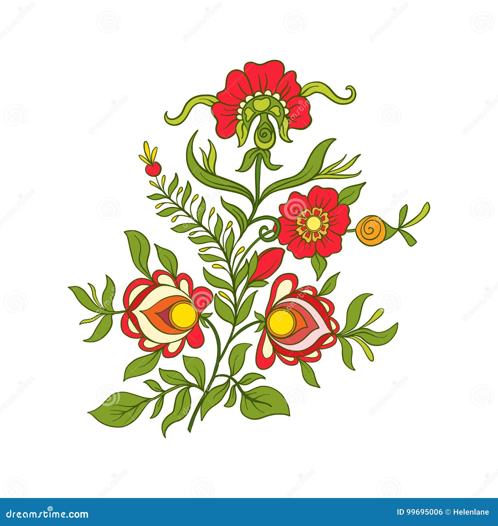 Colored Vintage Flowers Bouquet or Pattern Stock Vector - Illustration ...