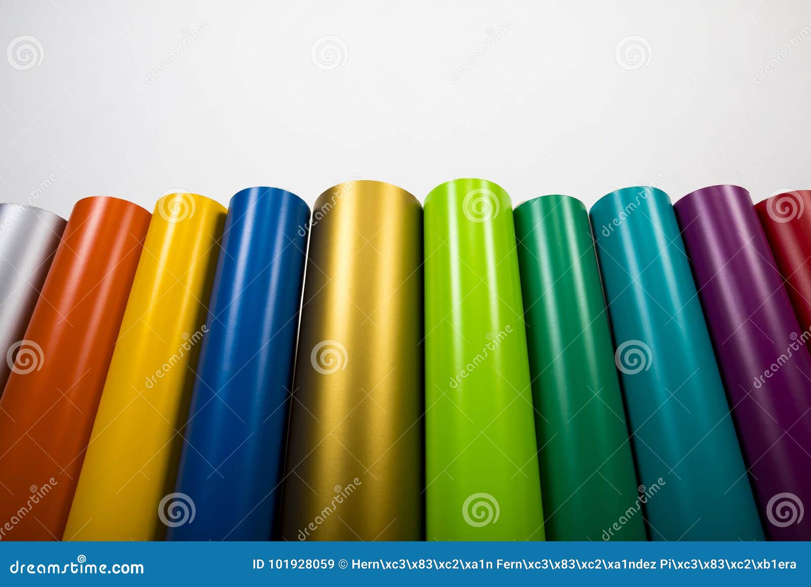 Colored vinyl rolls stock image. Image of rainbow, blue 101928059