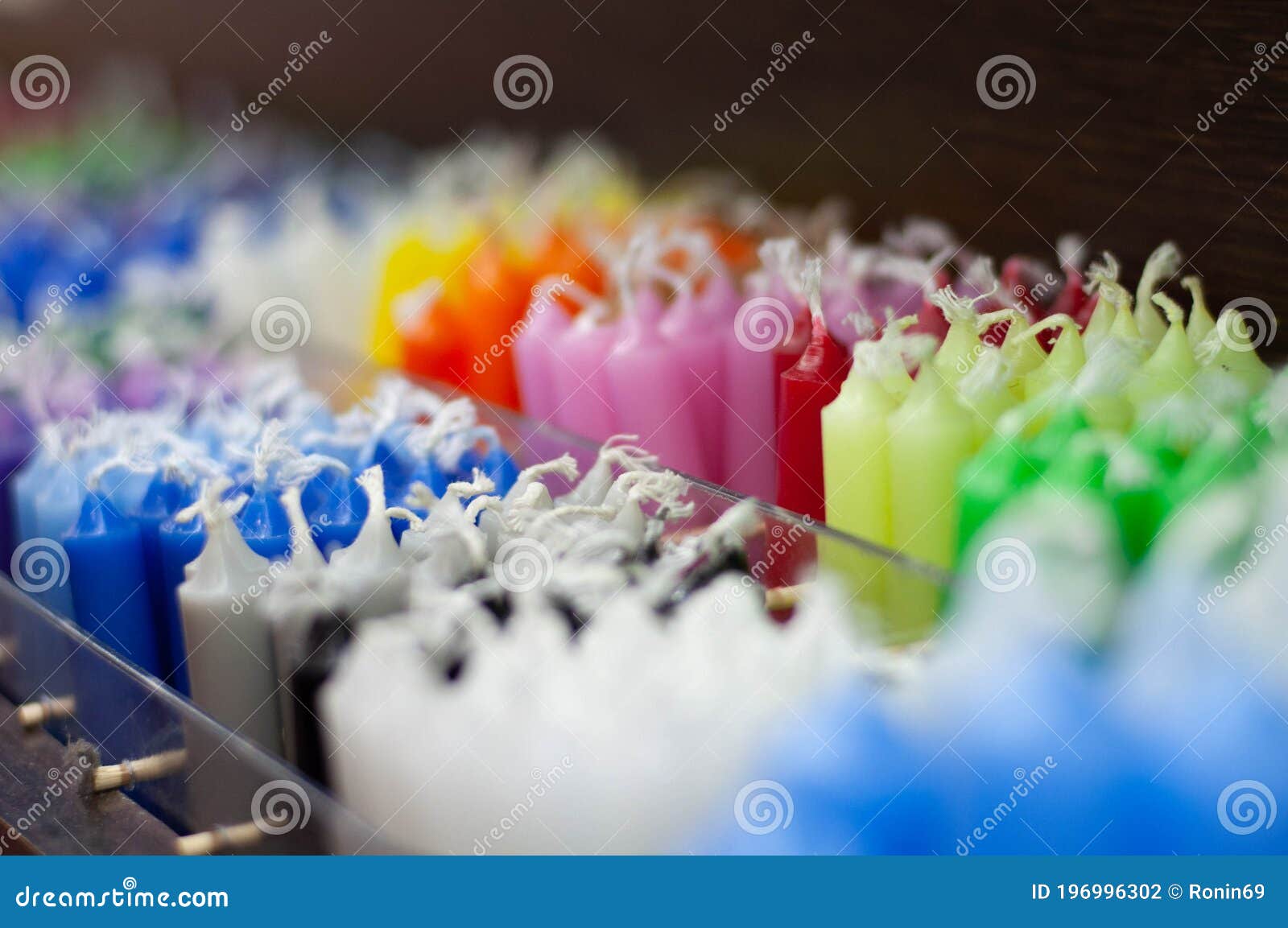 Colored Wax Candles in the Store Stock Photo Image of candles