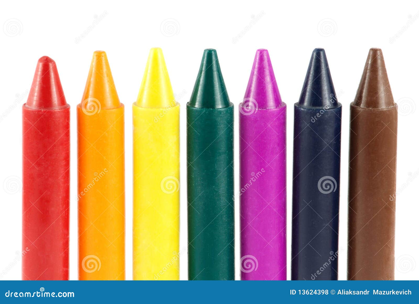 Colored wax crayons stock photo. Image of drawing, colorful 13624398