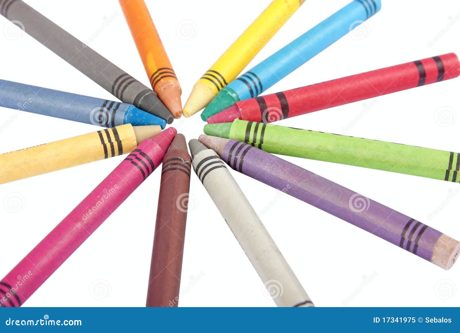 Colored wax pencils stock image. Image of rainbow, background 17341975