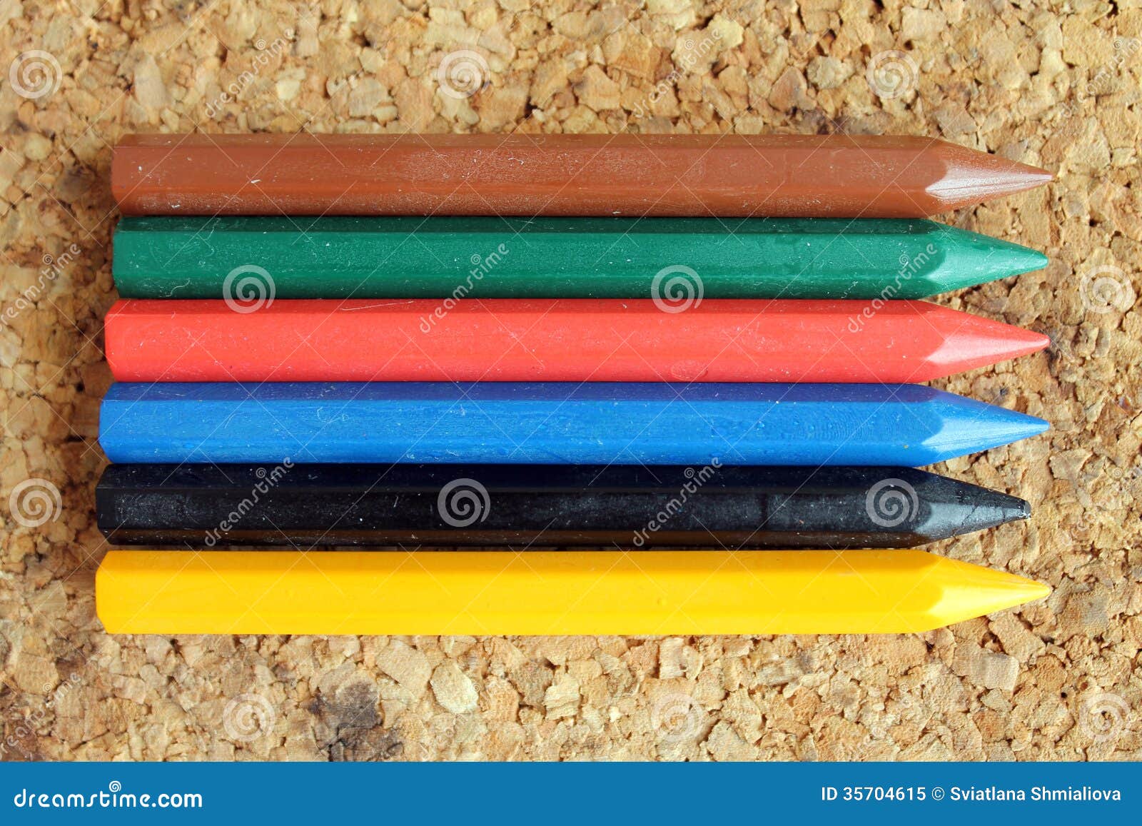 Colored wax pencils stock image. Image of crayons, black 35704615