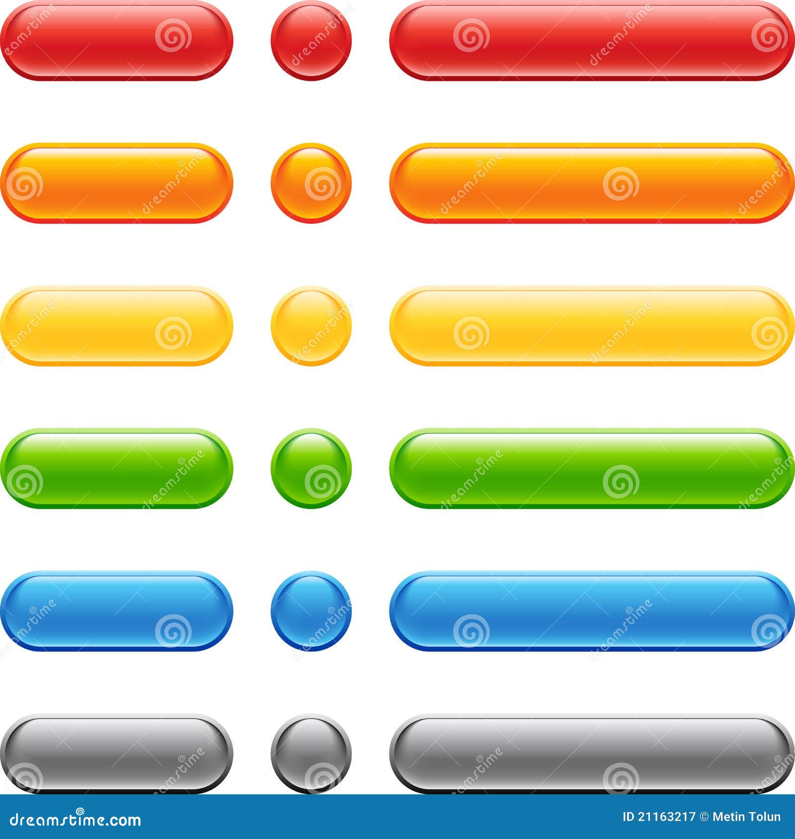colored web button set