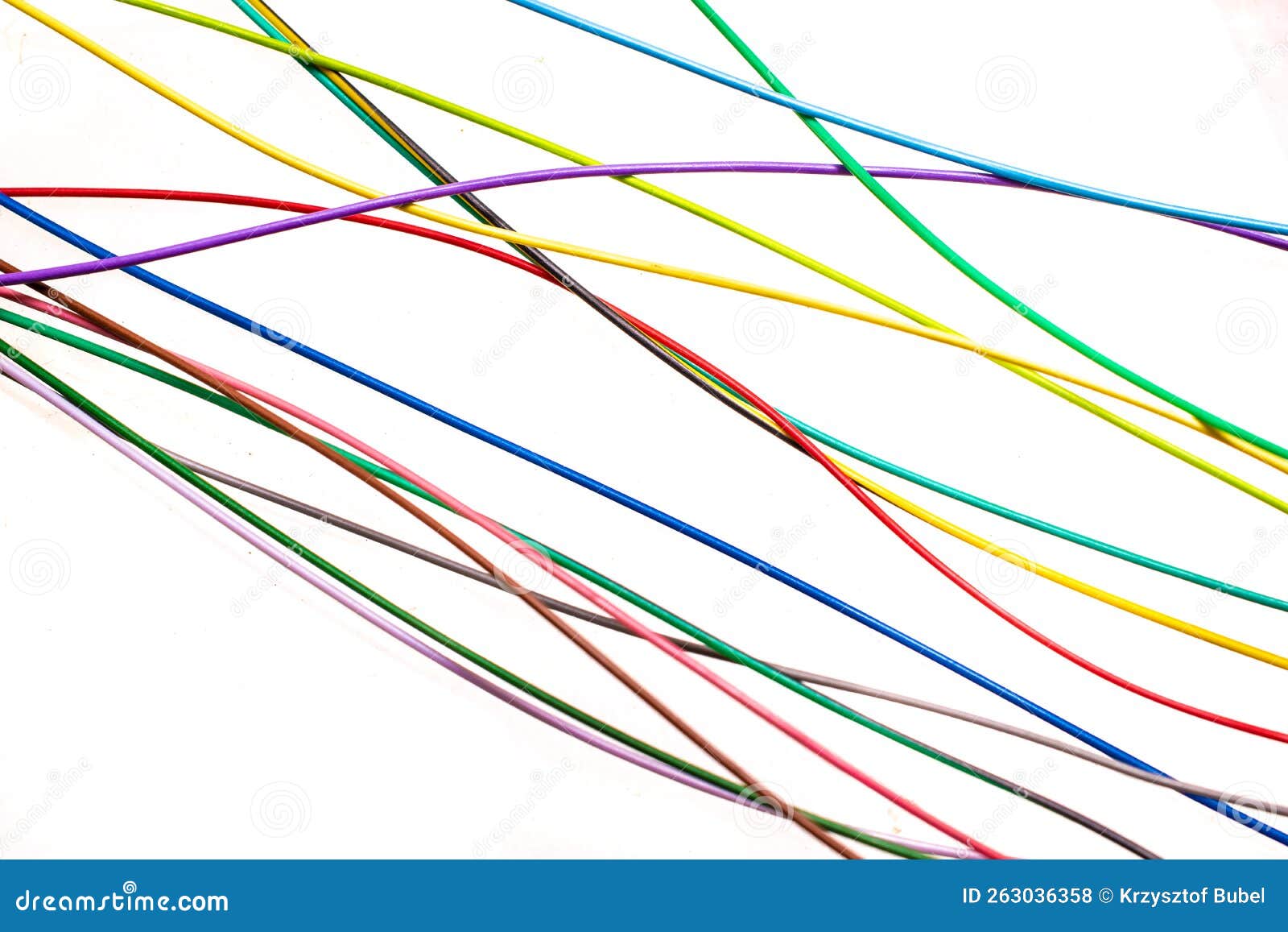 Colored Wires on a White Isolated Background Stock Photo Image of