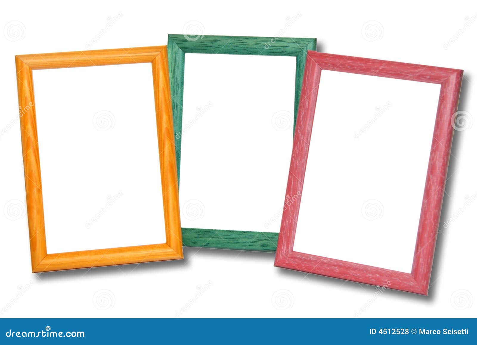 Colored wooden frames stock photo. Image of decorate, gold 4512528