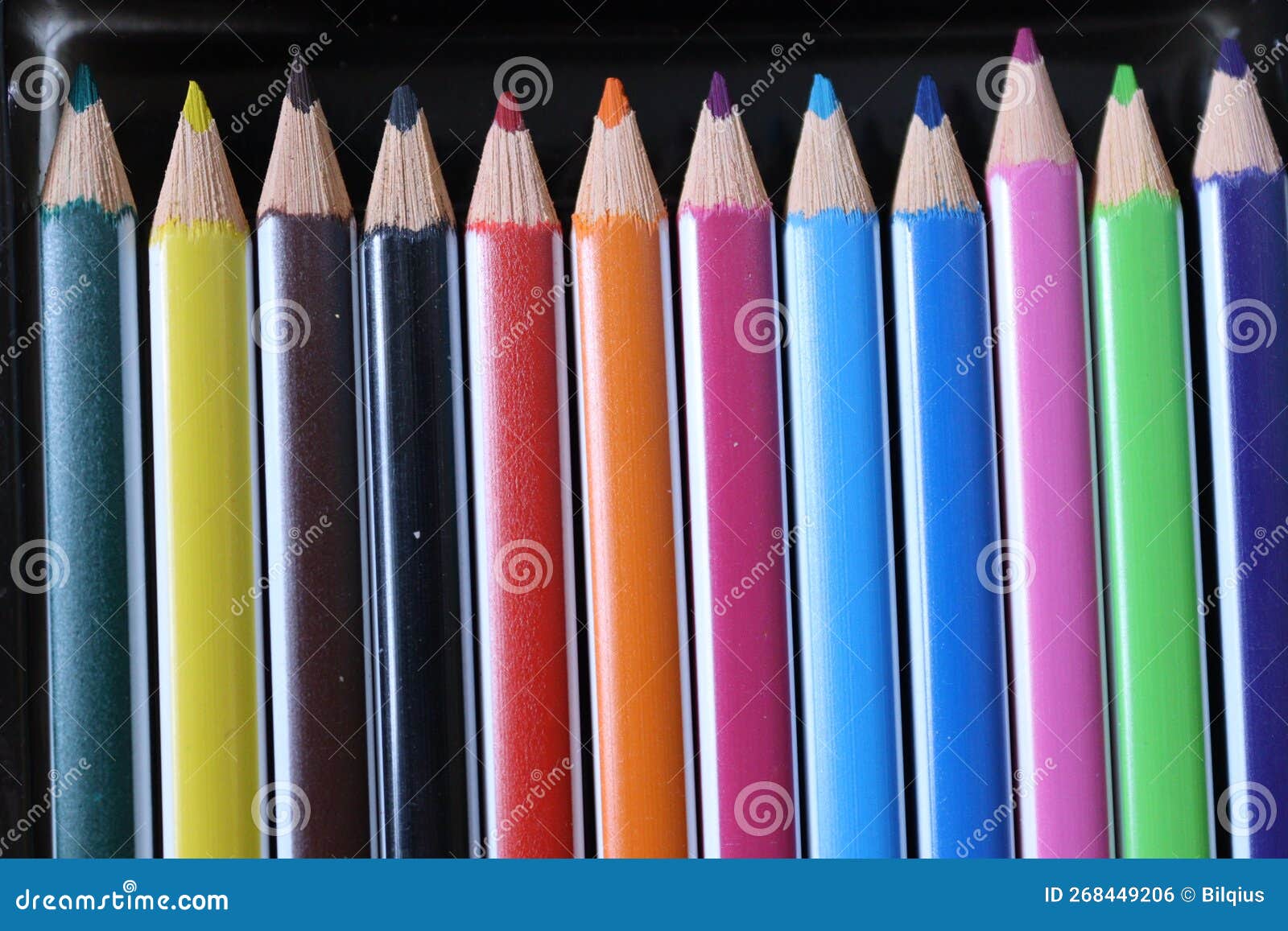 Colored Wooden Pencils a Set of Wooden Colored Pencils Stock