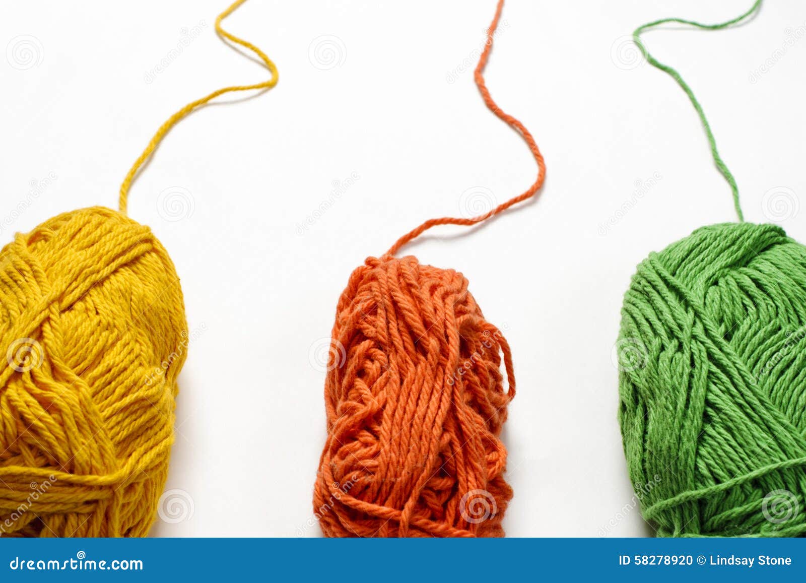 Colored Yarn on White Backdrop Stock Photo Image of arts, yarn 58278920