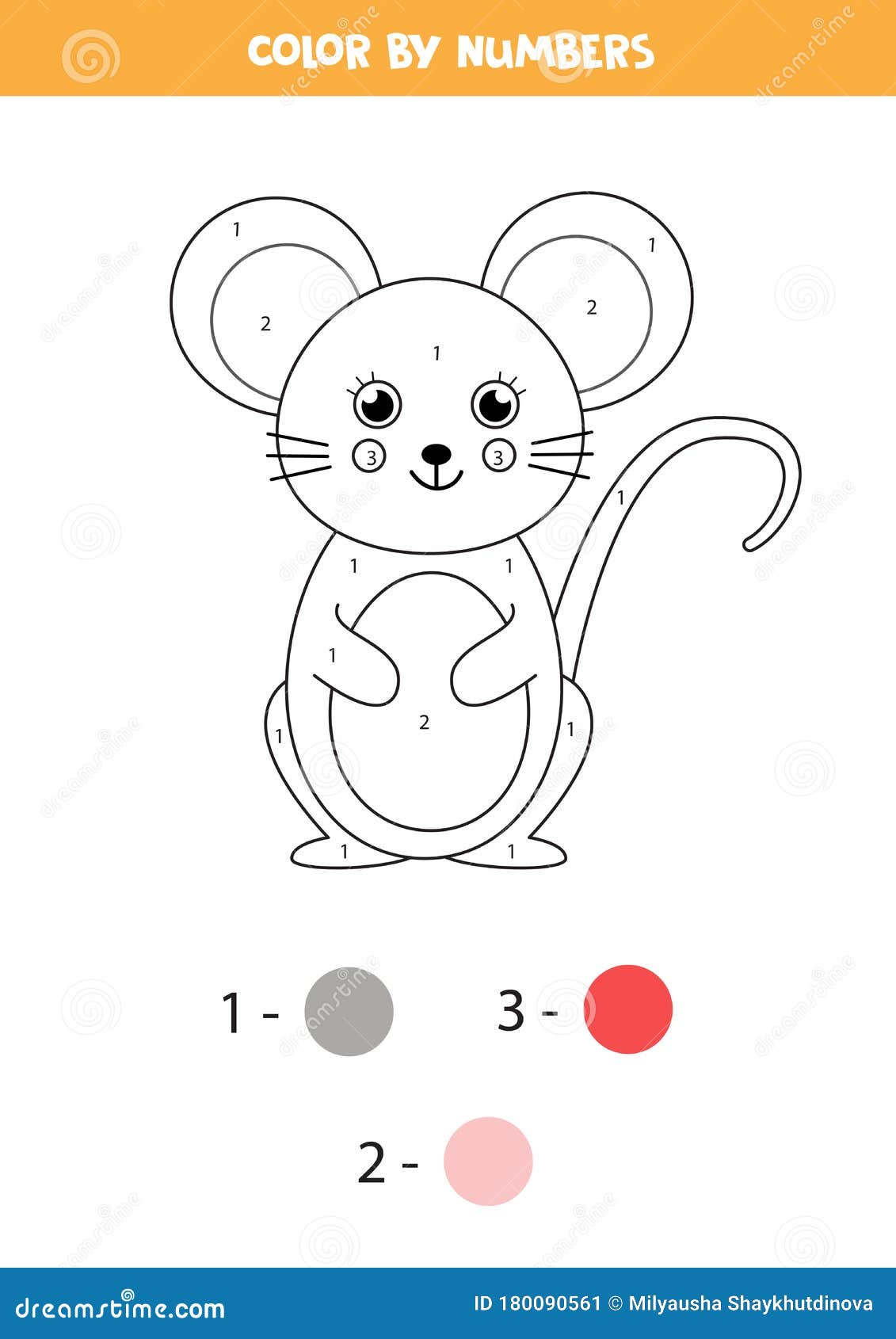 Colores De Matemáticas Para Niños Ratón De Dibujos Animados Ilustración del  Vector - Ilustración de cola, kindergarten: 180090561