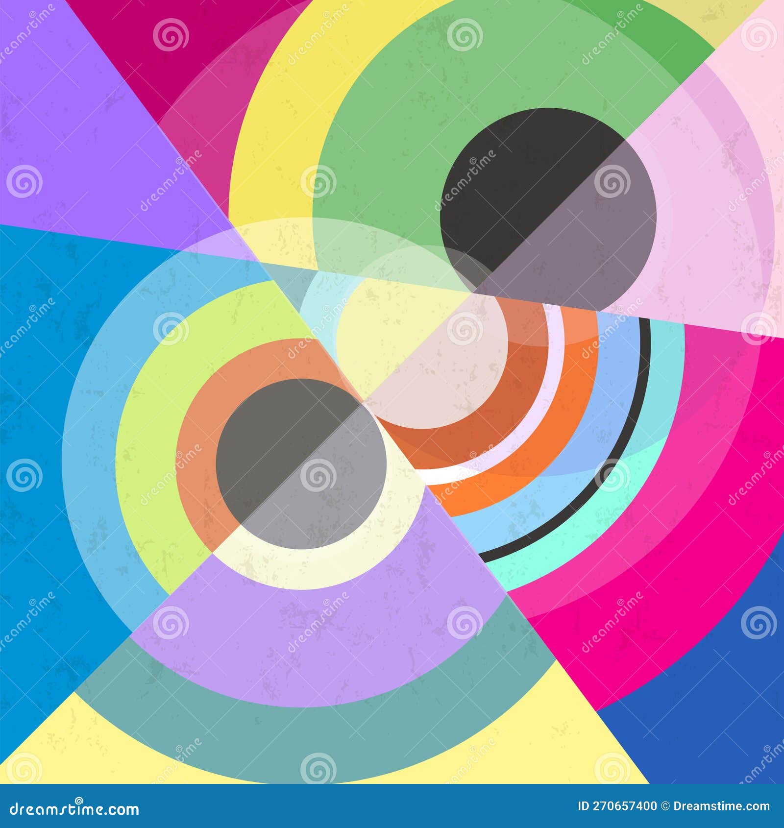colorful abstract background composition, with circles, semicircles, paint strokes and splashes