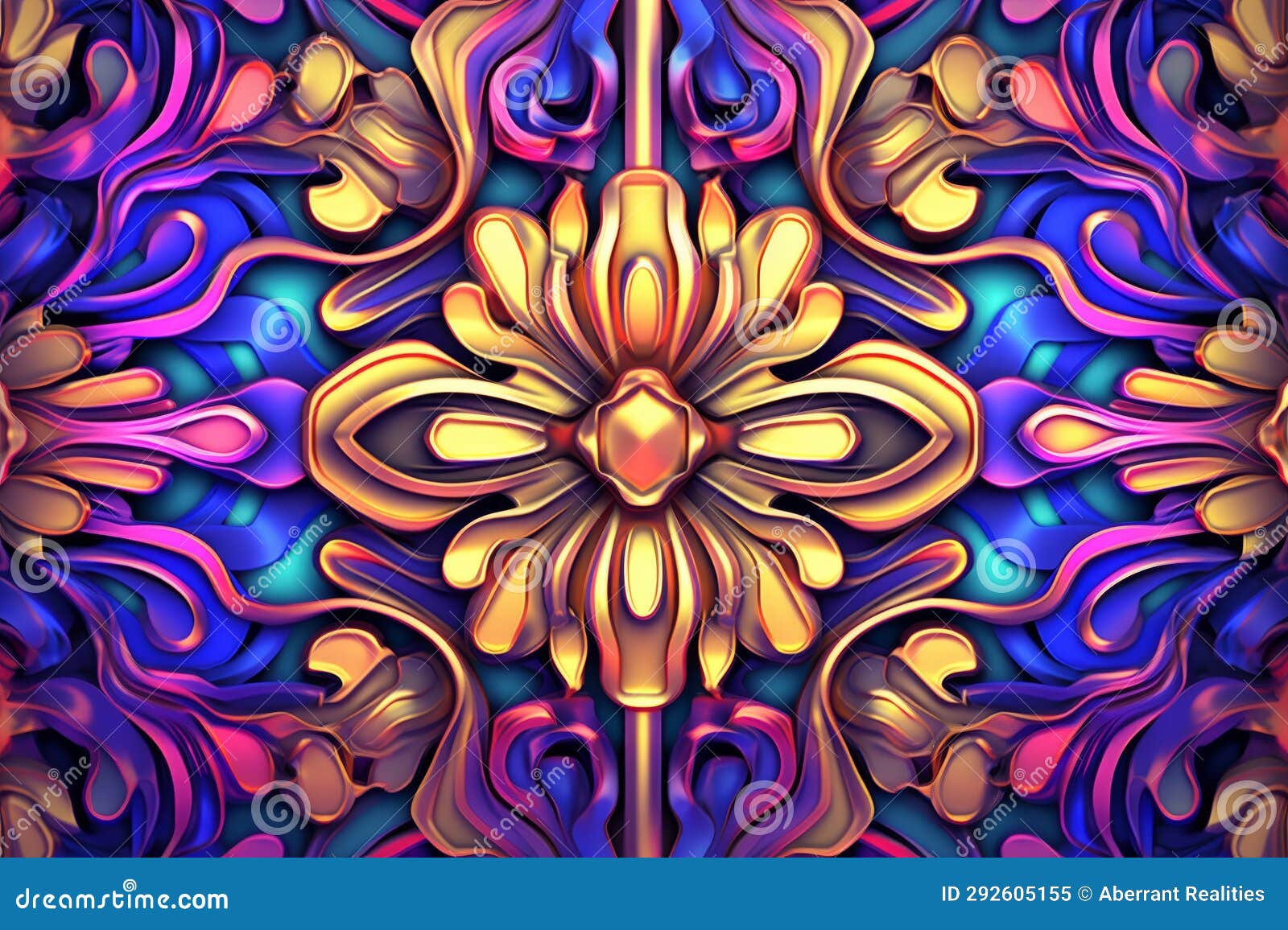 Colorful Abstract Background with a Flower Design Stock Illustration Illustration of artistic