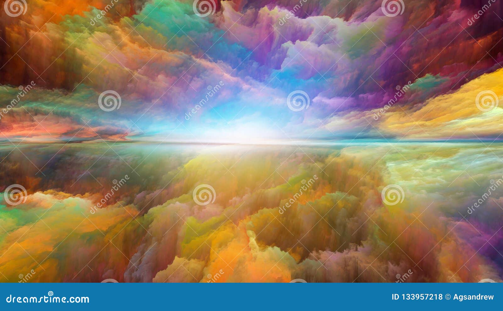 Colorful Abstract Landscape Stock Illustration - Illustration of ...