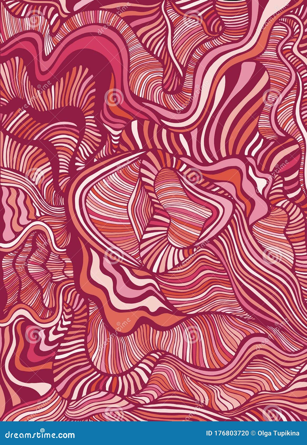 colorful abstract lines art maze ornament background, burgundy crimson color