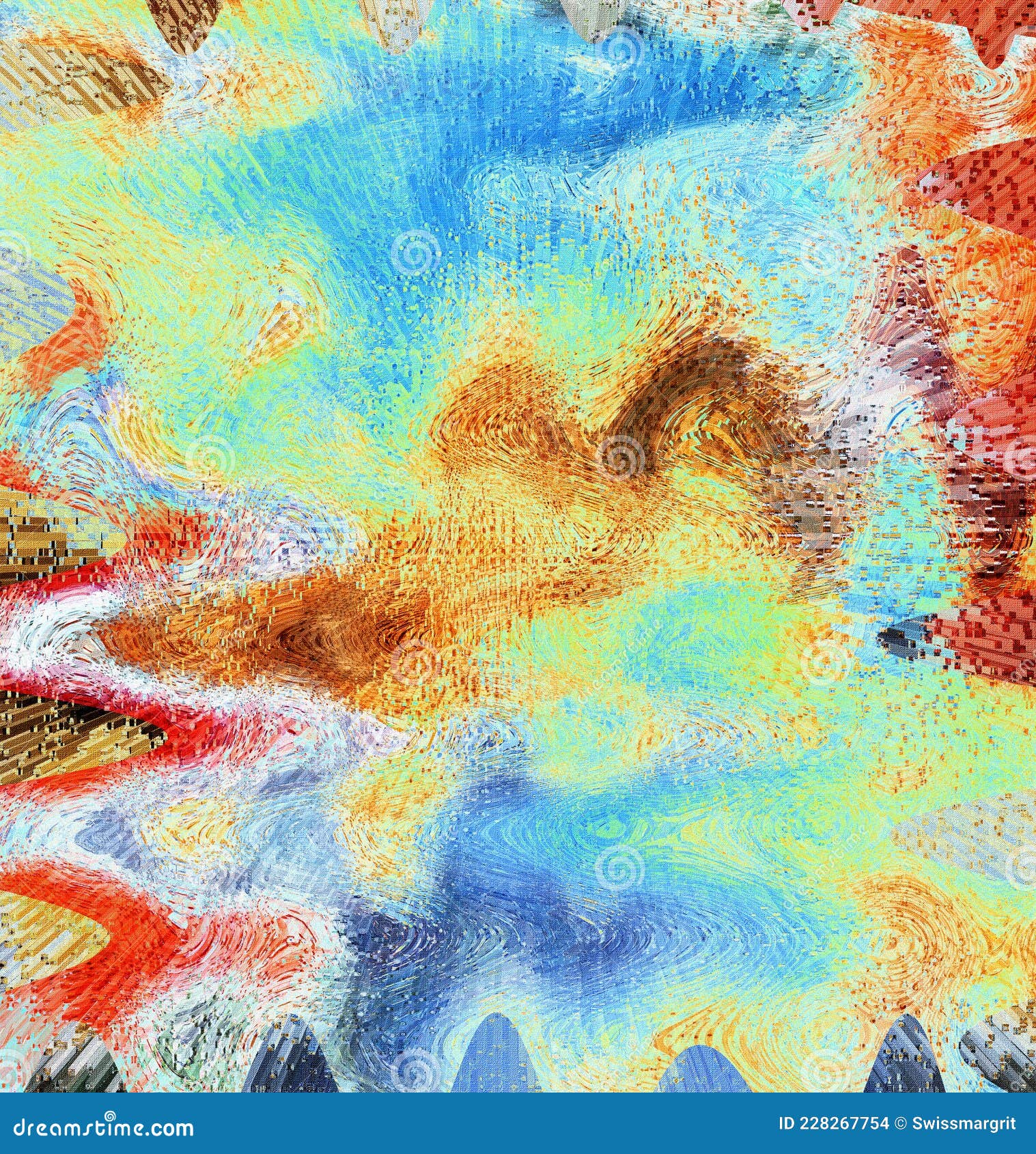 Colorful Abstract Modern Background on Canvas Stock Illustration