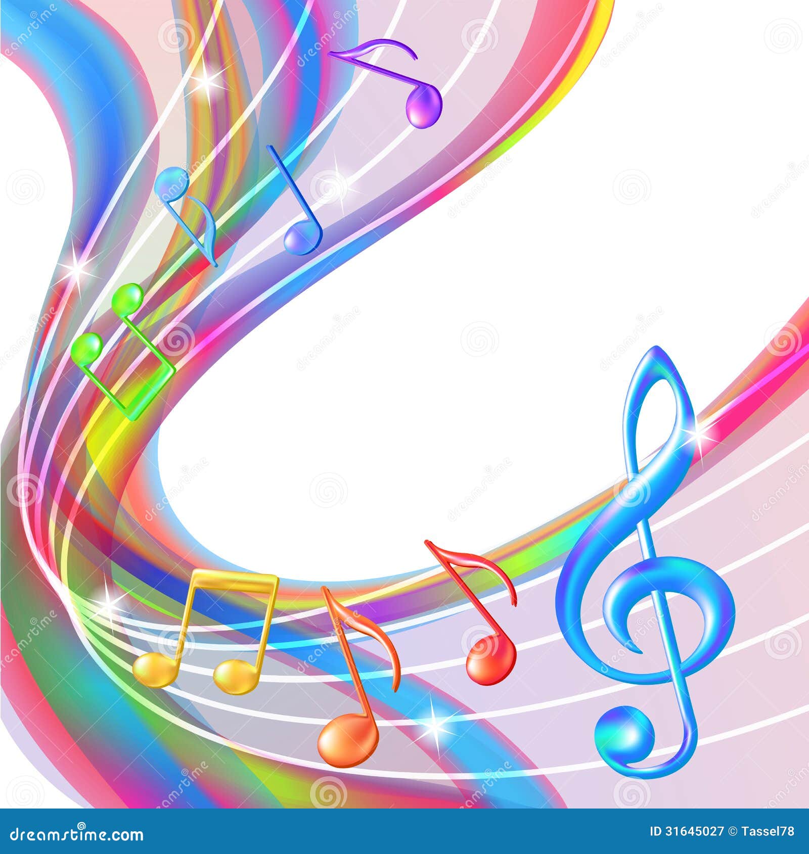 Colorful Abstract Notes Music Background Stock Vector