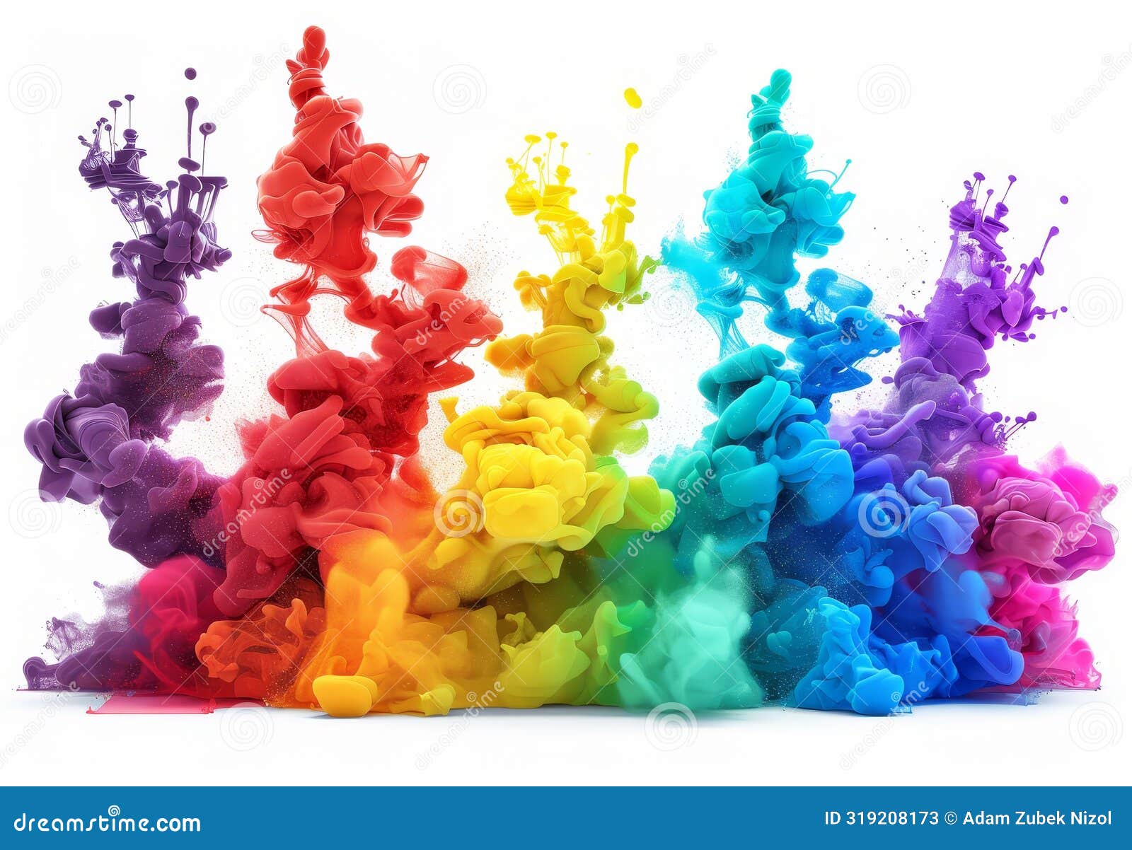 colorful abstract smoke or ink swirls