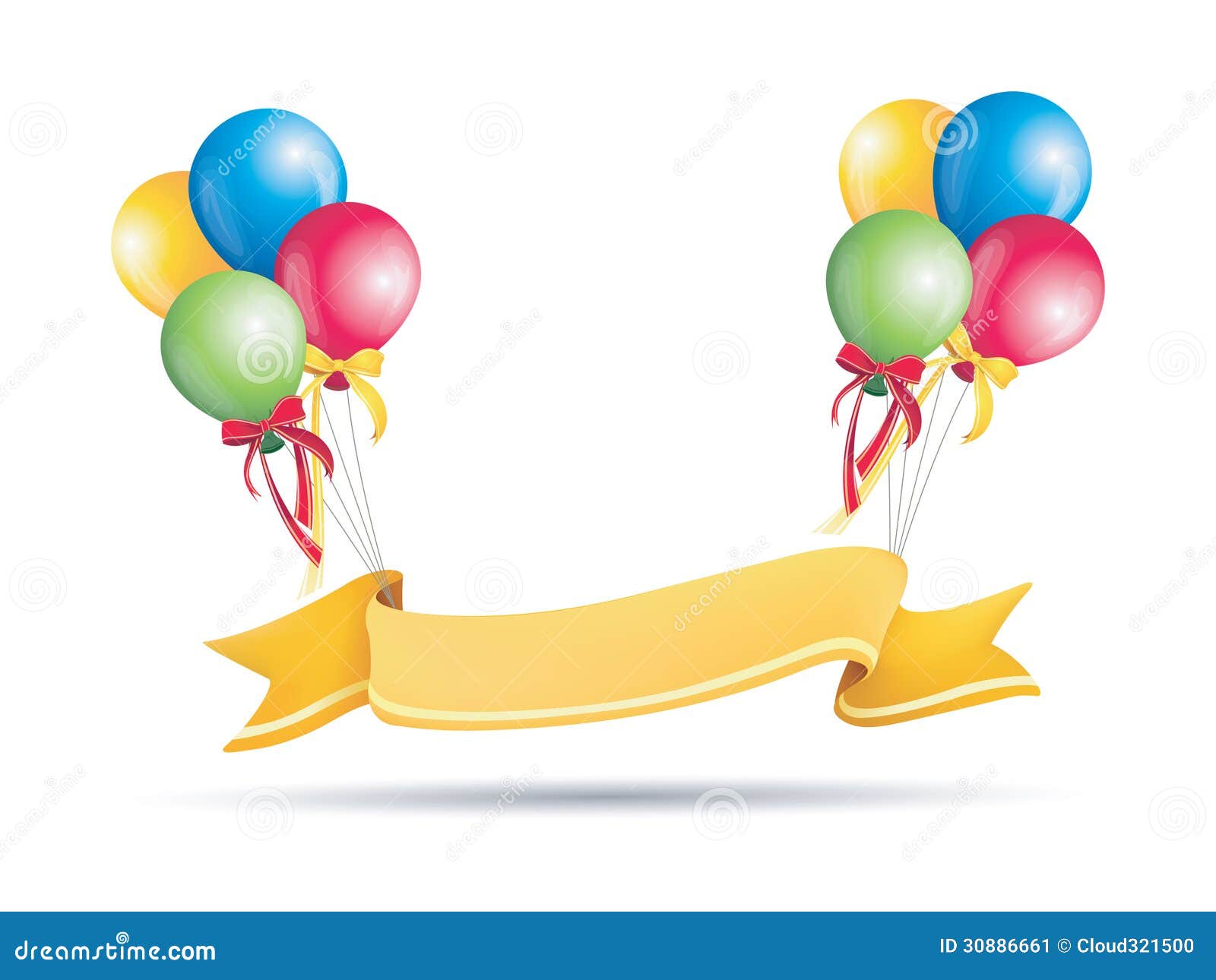 Colorful Advertising Balloons With Banner Stock Image Image 30886661