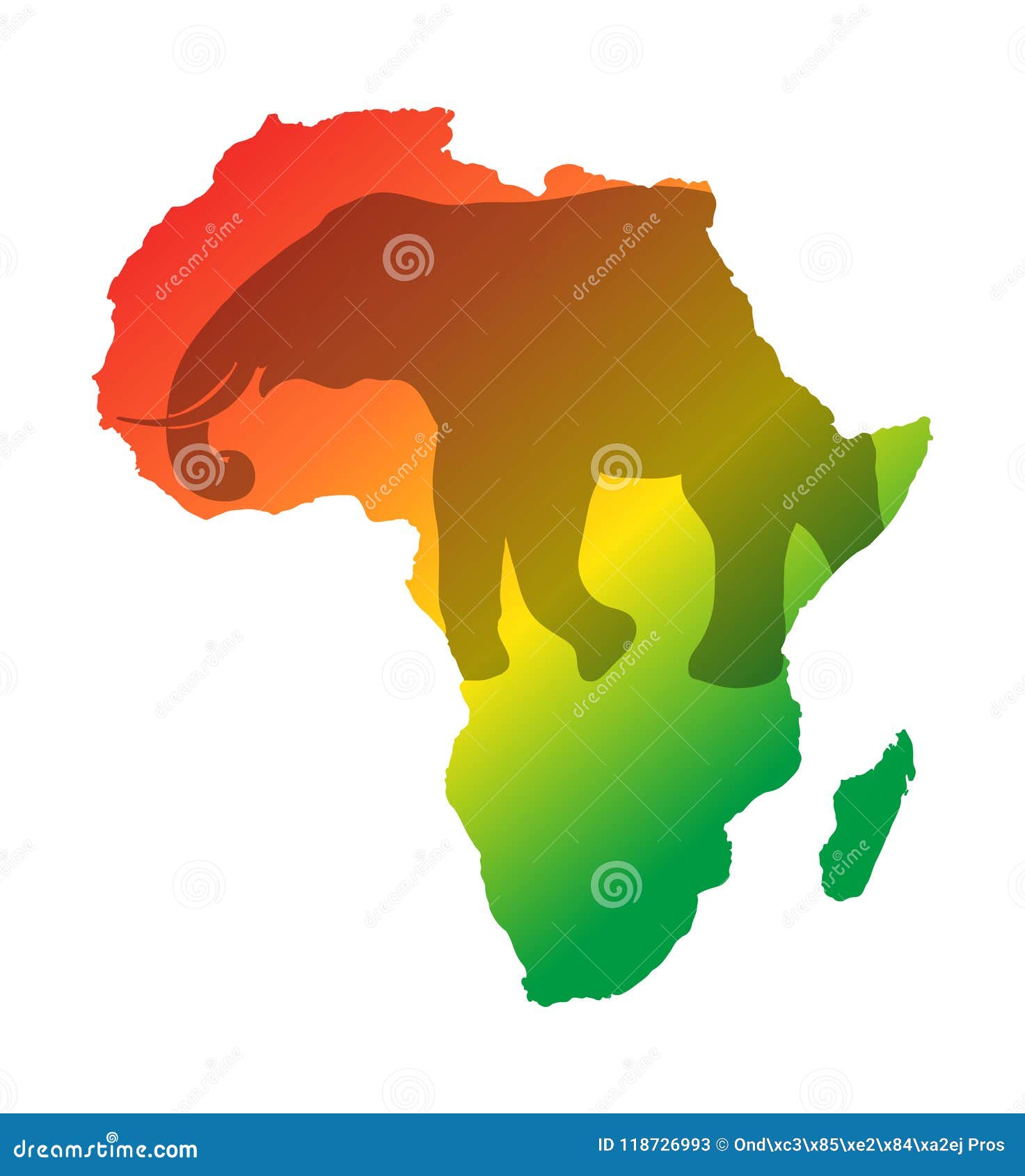 Colorful Africa Map Isolated On Transparent Background World Vector Illustration Without Text Stock Vector Illustration Of Earth Graphic