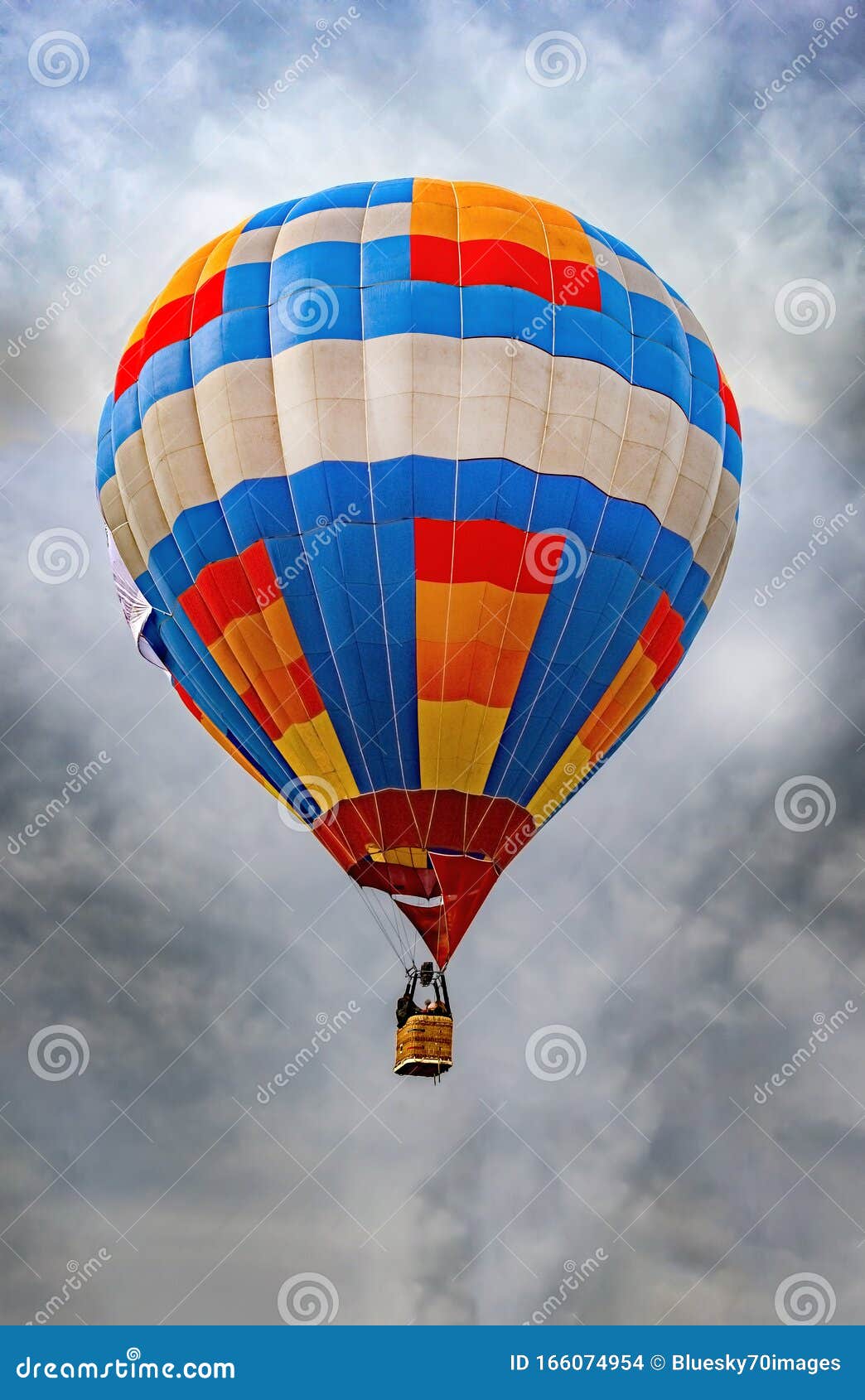 colorful airballoon in a dangerous flight