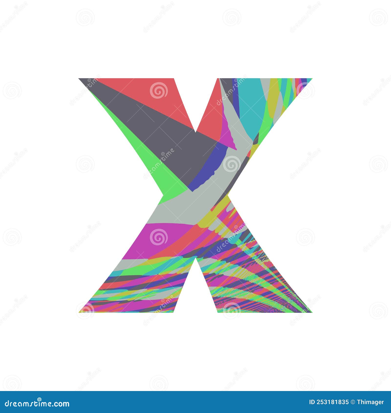 Rainbow X letter stock illustration. Illustration of cool 253181835