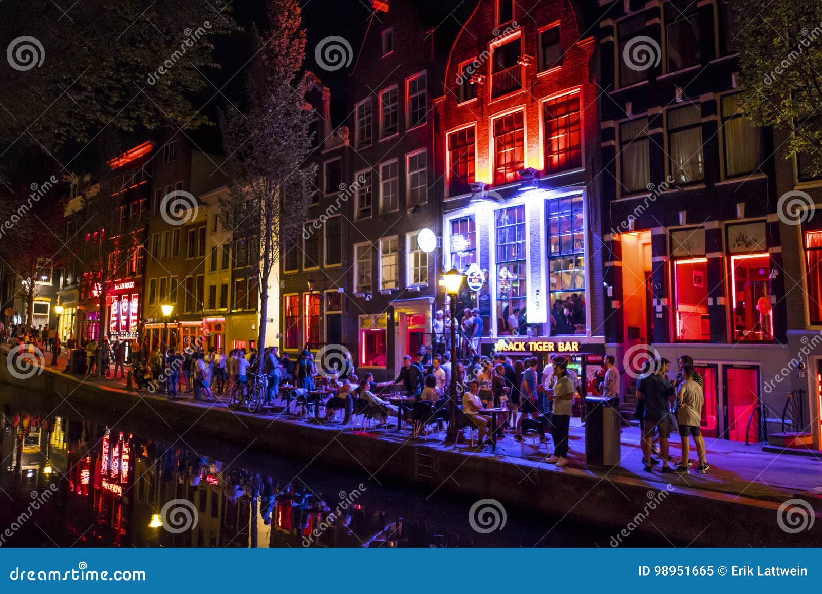Colorful Amsterdam - the Red Light District at Night - AMSTERDAM - the NETHERLANDS - JULY 20, Editorial Image Image of amsterdam, buildings: 98951665